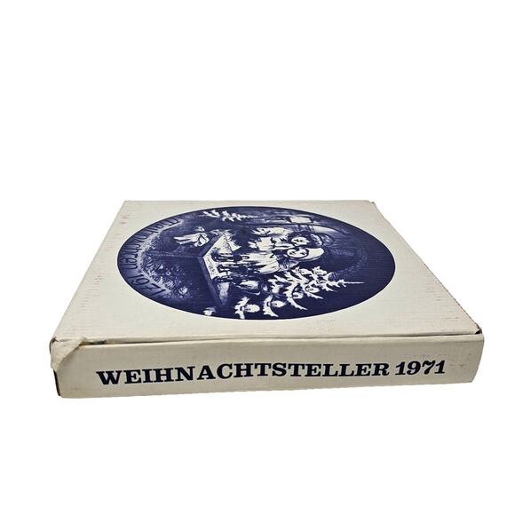 1971 BAREUTHER Christmas Plate Blue White Bavaria Germany Vtg - Picture 7 of 12